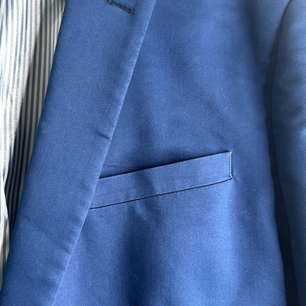 Express men's blue slim fit sport coat blazer size 44R office career - Picture 4 of 11